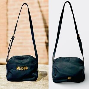 Moschino 💯% Look a Like Crossbody Black Canvas Leather Bag